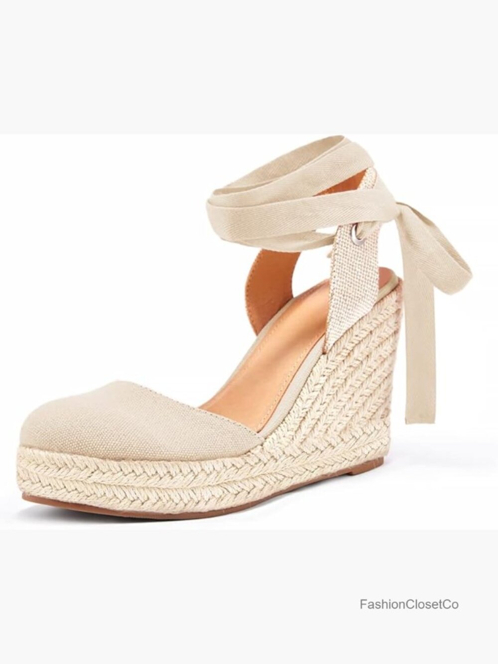 Women's Espadrille Heel Platform Wedge Sandals Ankle Strap Closed Toe Wedges
